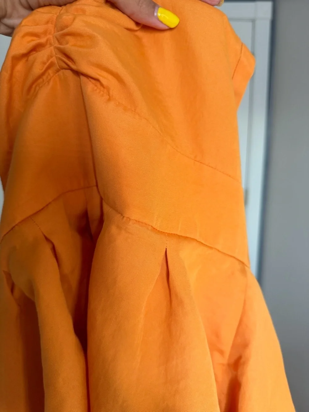 J. Crew Orange Sweetheart Midi Dress
